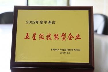 喜讯！亚搏app登陆荣获“2022年度平湖市五星级技能型企业”荣誉称号